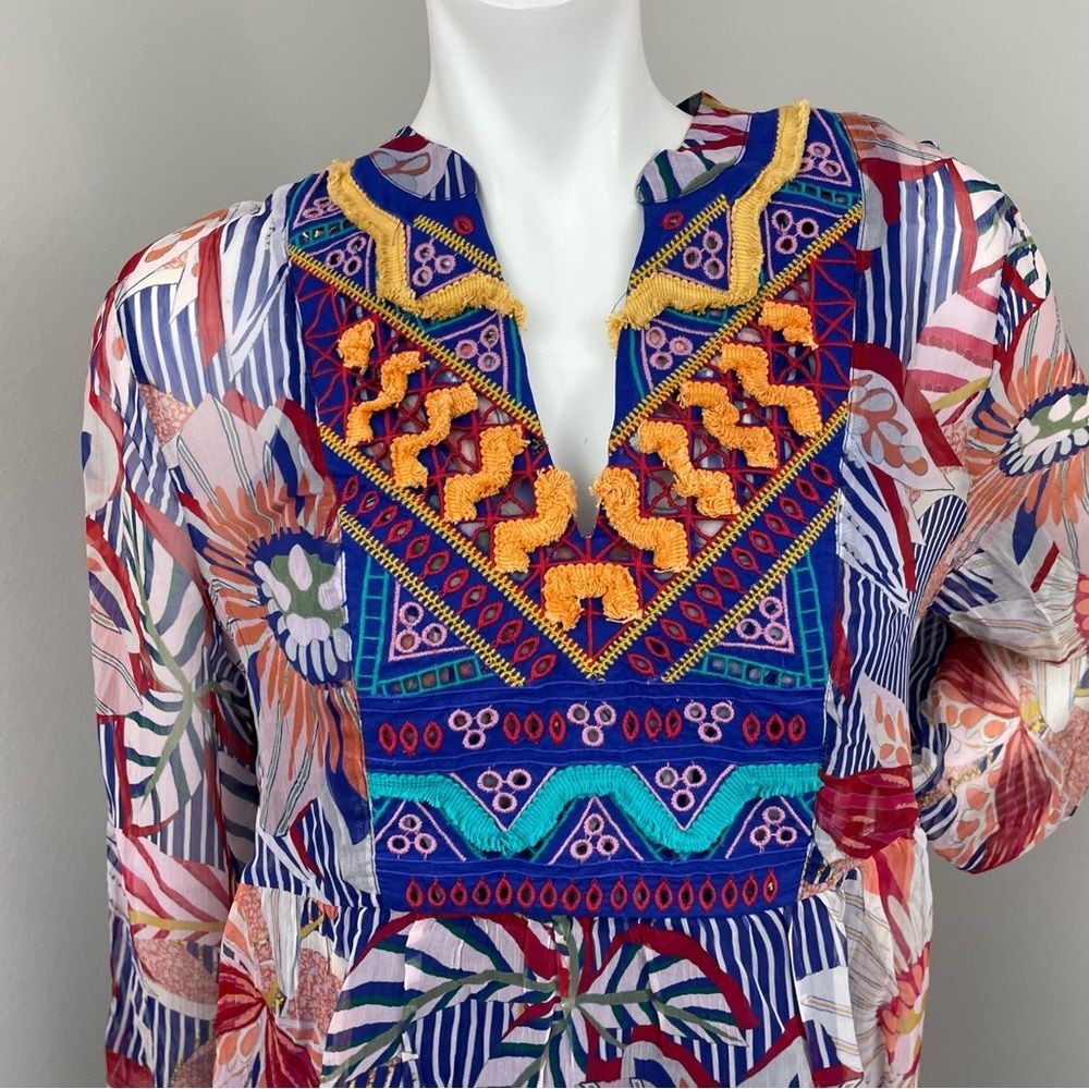 SOFT SURROUNDINGS Tory Tunic Embroidered Multi Color Blouse - Picture 6 of 16